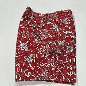 Tommy Bahama Swim Floral Cargo Water Shorts Men Red Mesh Lined Drawstring Sz 2XL